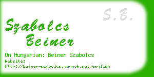 szabolcs beiner business card